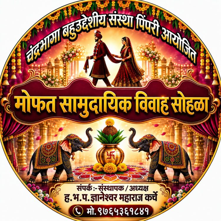 चंद्रभागा बहुउद्देशीय संस्था, पिंपरी तर्फे मोफत सामुदायिक विवाह सोहळ्याचे आयोजन; गरजू वधू-वरांना सुवर्णसंधी